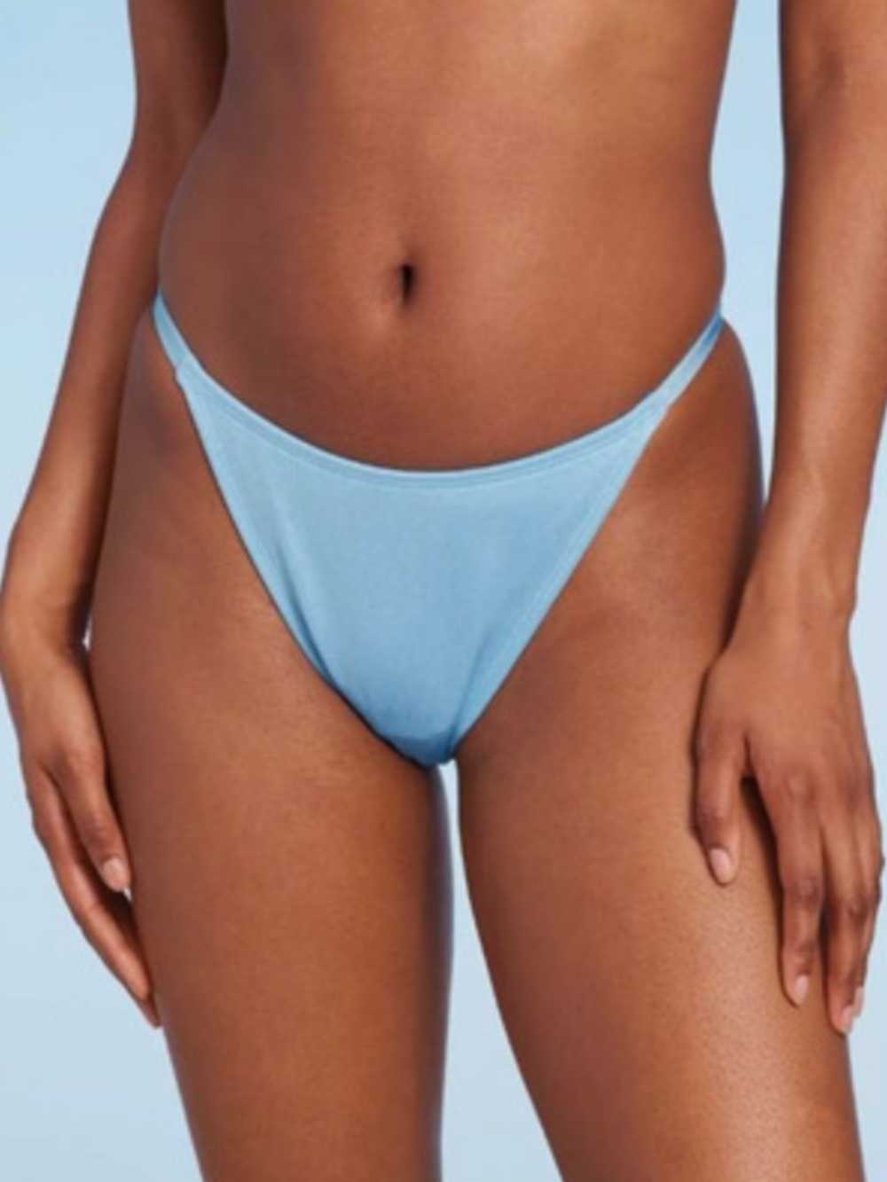 Wild Fable Shimmer Blue High Cut Bikini Bottoms S